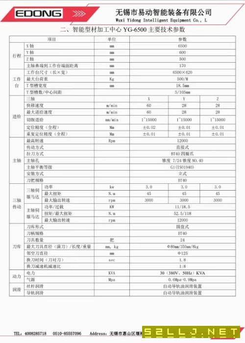 出售:無錫易動6500重型型材機，鑄件床身，三線軌.