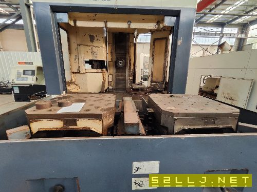 海天630雙工位臥式加工中心，BT50齒輪頭，正常使用，三硬軌，發那科系統，6.