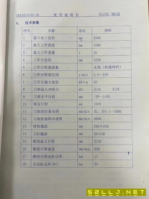 齊二2.5米高速原裝數(shù)控立車(chē)，加工高度2.5米！雙刀架數(shù).