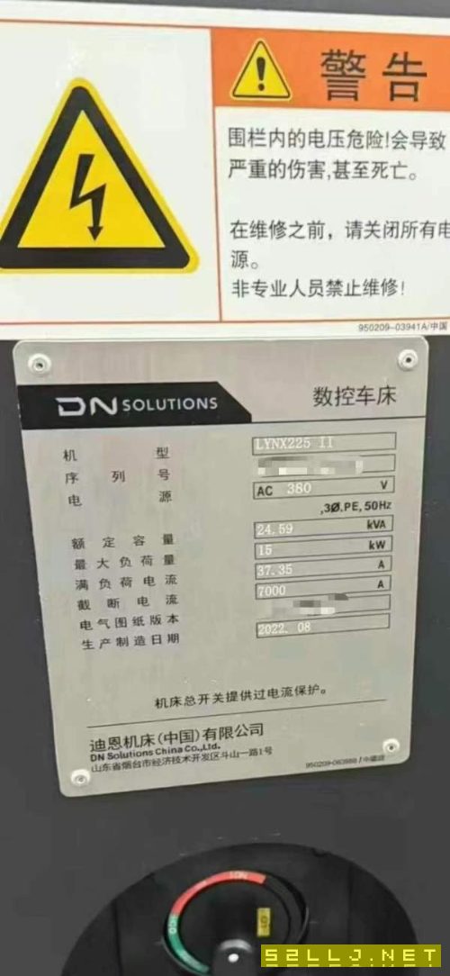 出售：斗山LYNX225數控車床無尾座12工位伺服刀塔，主.