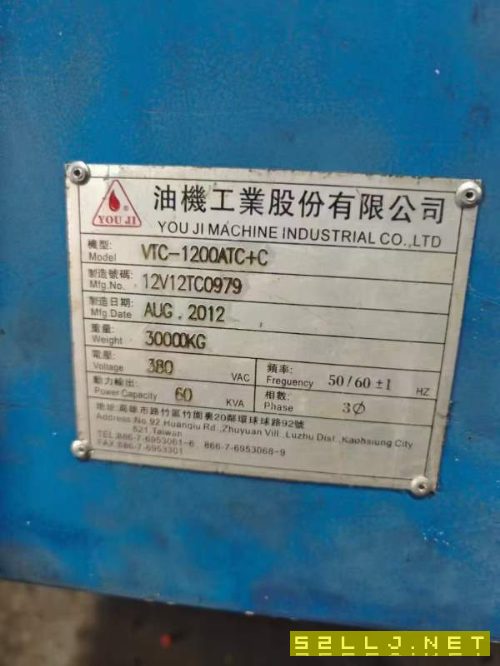 油機立車1200ATC，車銑，發那科系統，卡盤直徑1250旋.